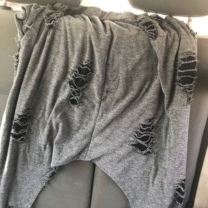 distressed grey/black joggers